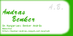 andras benker business card